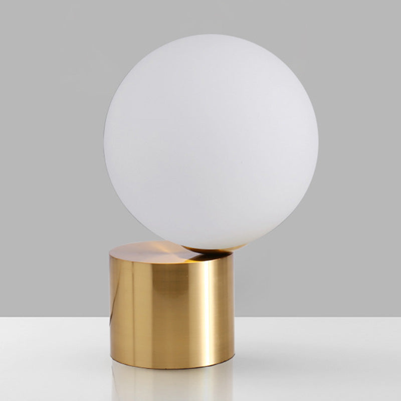 Ultra-modern Simplicity Globe Table Lamp White Glass Nightstand Lamp for Bedroom