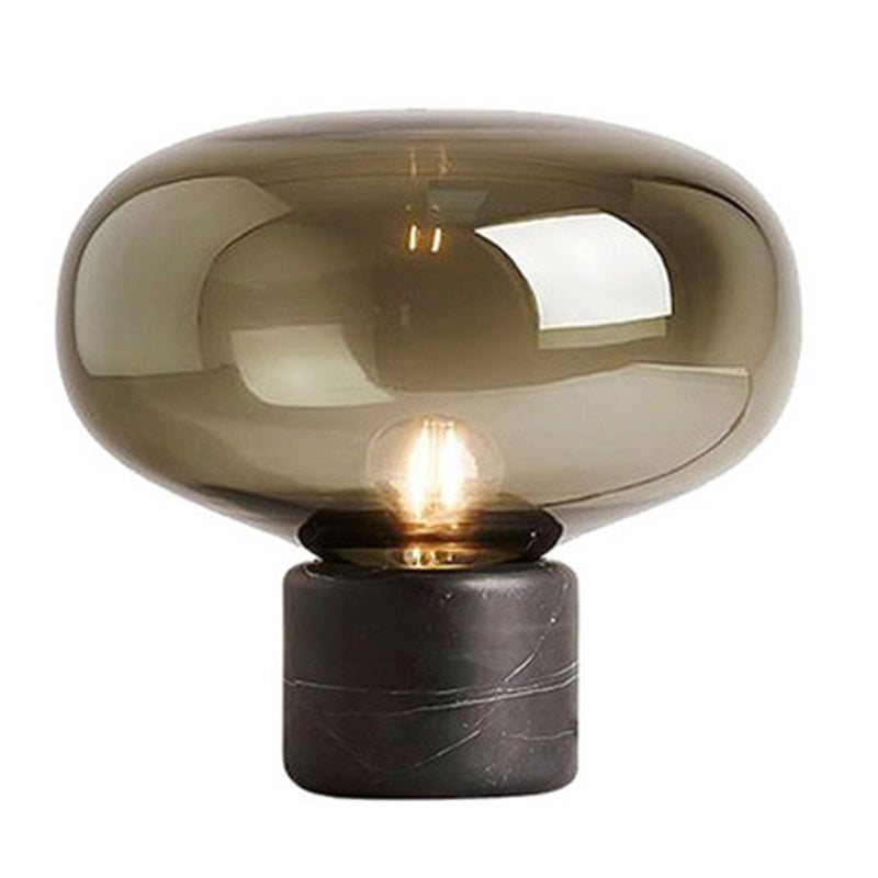 Ultra-modern Simplicity Oval Table Lamp Glass Nightstand Lamp for Bedroom