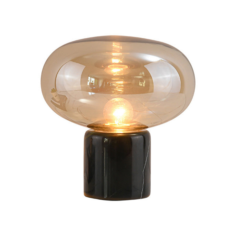 Ultra-modern Simplicity Oval Table Lamp Glass Nightstand Lamp for Bedroom