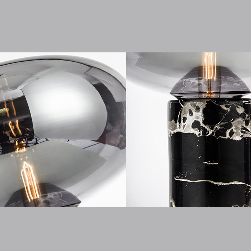 Ultra-modern Simplicity Oval Table Lamp Glass Nightstand Lamp for Bedroom