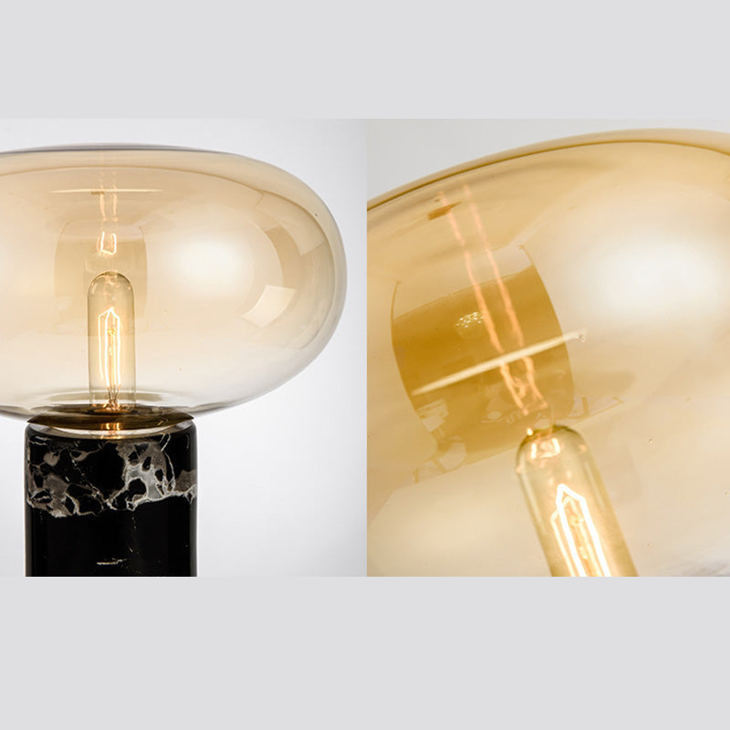 Ultra-modern Simplicity Oval Table Lamp Glass Nightstand Lamp for Bedroom