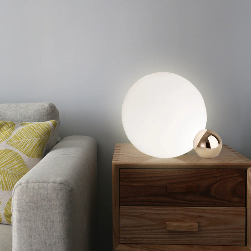 Ultra-modern Simplicity Globe Table Lamp White Glass Nightstand Lamp for Bedroom