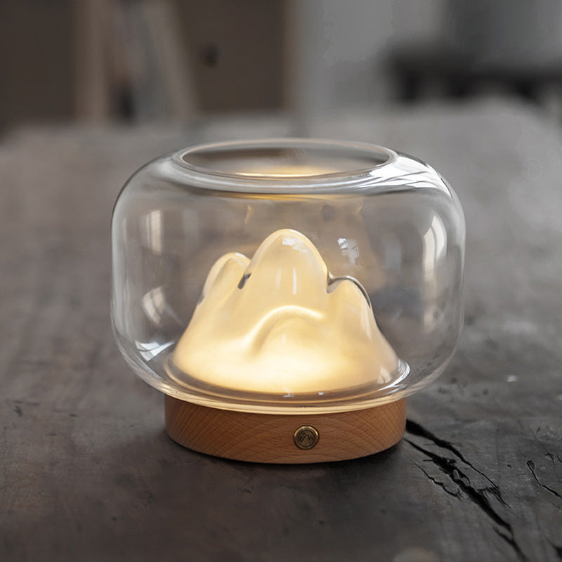 Lampe de table de tambour de simplicité ultra-moderne lampe de chevet en verre transparent pour chambre à coucher