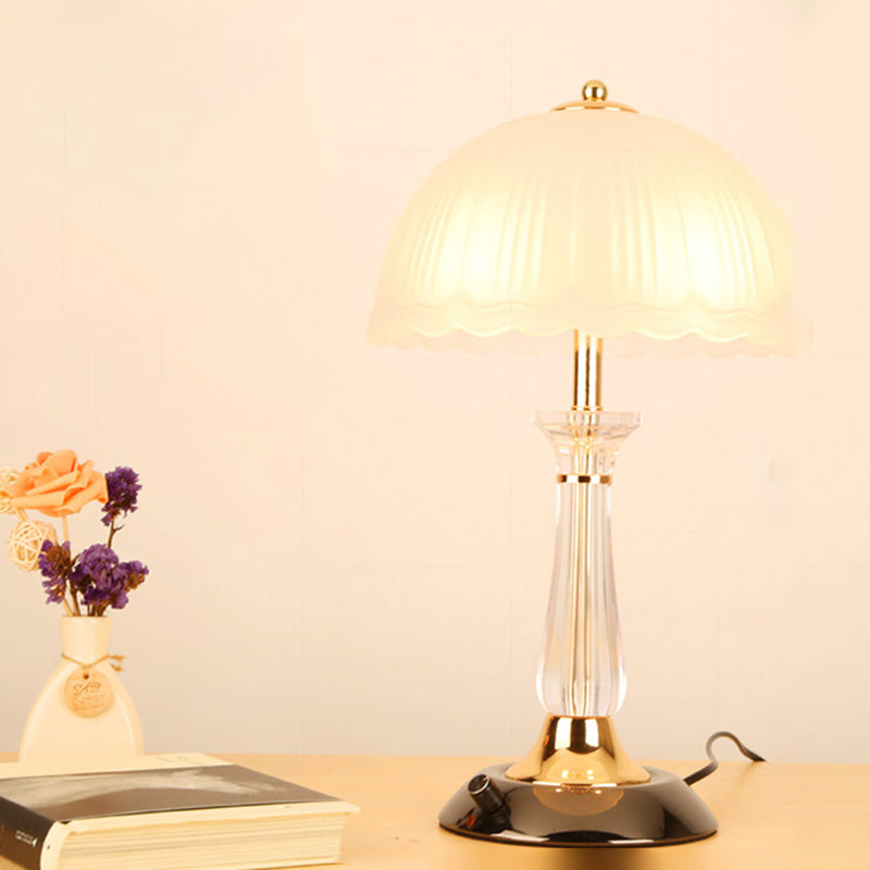Ultra-moderne Einfachheit Domtisch Lampe weiße Glas Nachttisch-Lampe für Schlafzimmer
