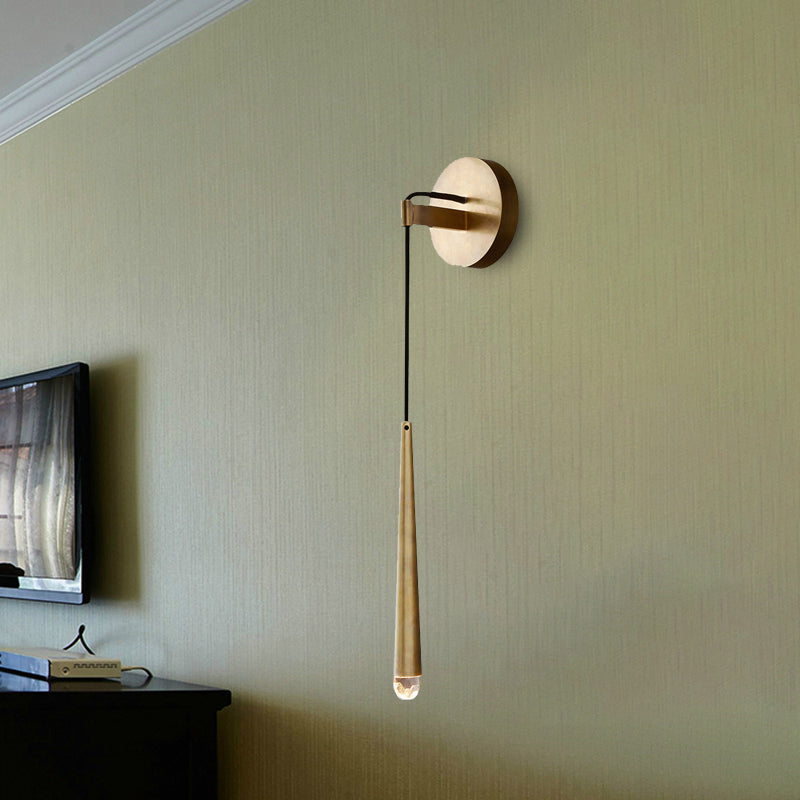 Simplicity Cone Wall Light Sconce LED K9 Apparecchio di illuminazione a parete in cristallo in oro, alto 12 "/19.5" /23,5 "