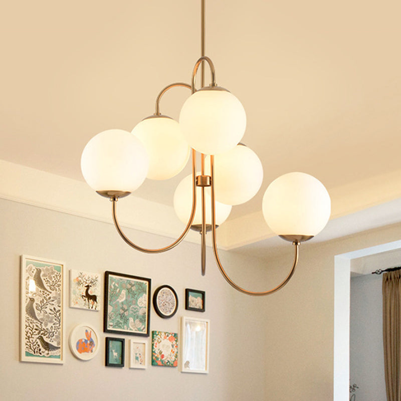 6 cabezas de la sala de estar iluminación de lámpara de araña contemporáne