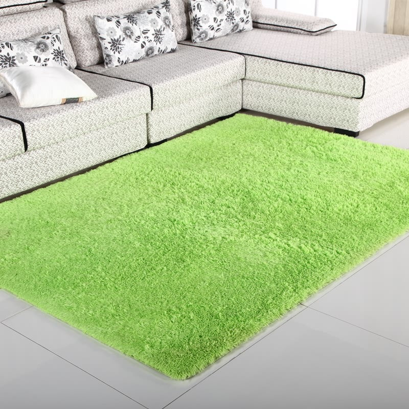 Brown Living Room Carpet Casual Solid Color Indoor Rug Polyester Anti-Split Area Carpet