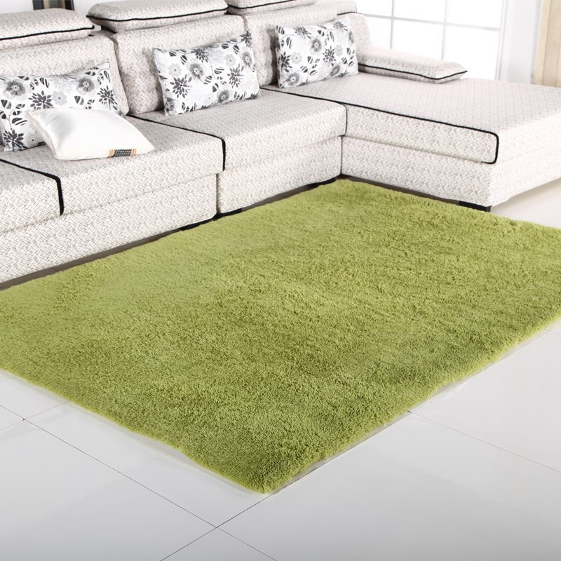 Brown Living Room Carpet Casual Solid Color Indoor Rug Polyester Anti-Split Area Carpet