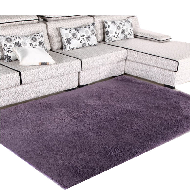 Brown Living Room Carpet Casual Solid Color Indoor Rug Polyester Anti-Split Area Carpet