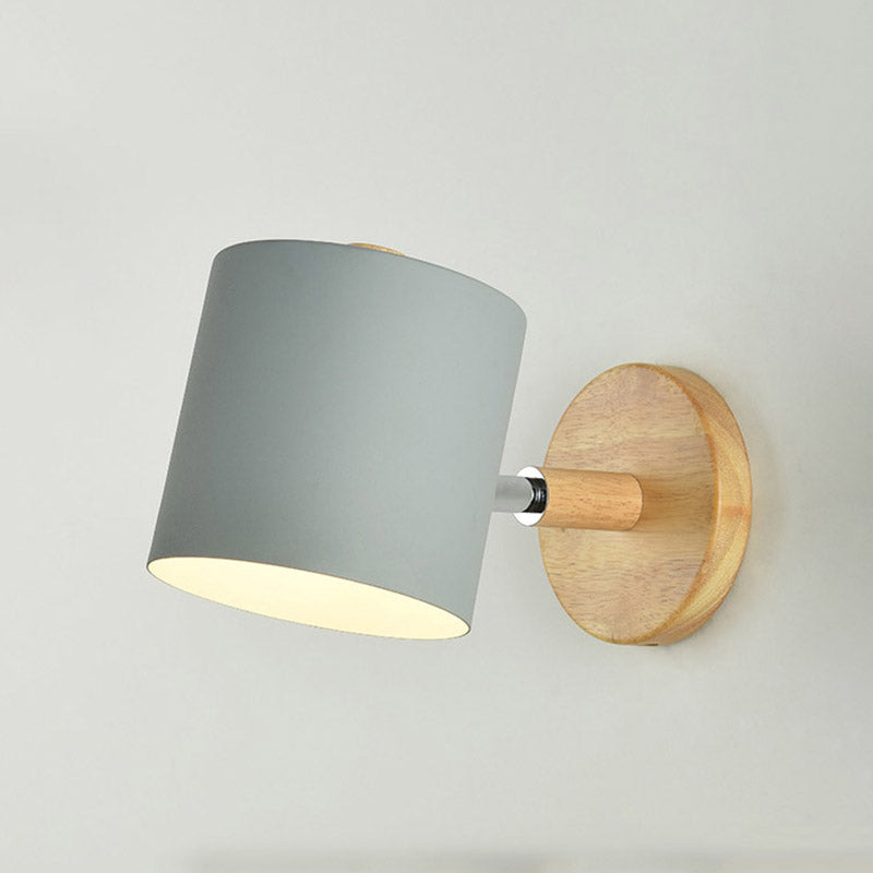 Moderna Macarons Nórdicos Macarons Swade Wall Malet Metal 1 Light Sponces en rosa y blanco