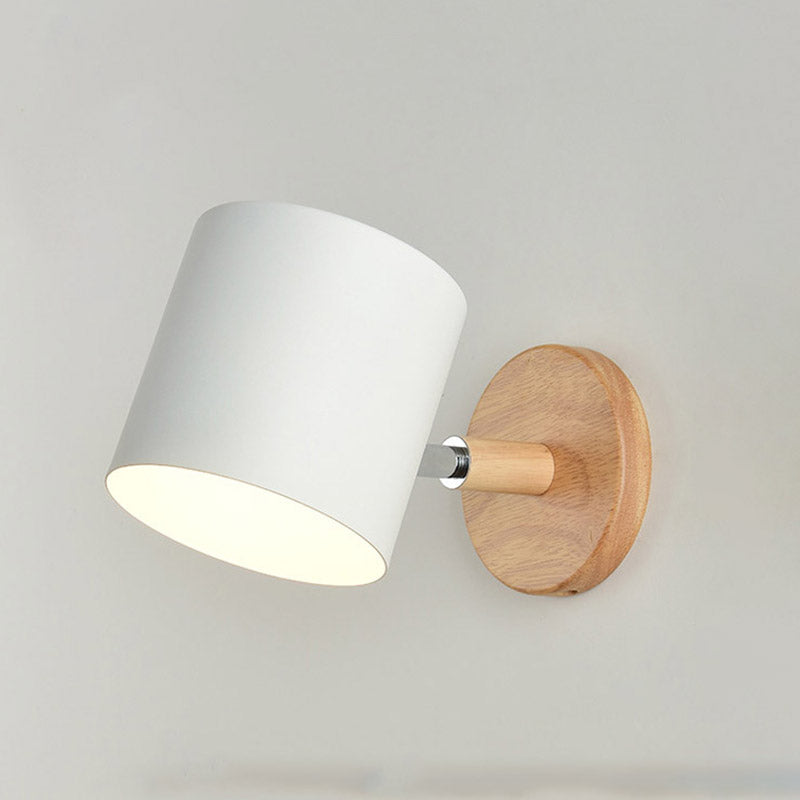 Moderna Macarons Nórdicos Macarons Swade Wall Malet Metal 1 Light Sponces en rosa y blanco