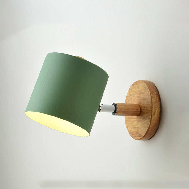 Moderna Macarons Nórdicos Macarons Swade Wall Malet Metal 1 Light Sponces en rosa y blanco