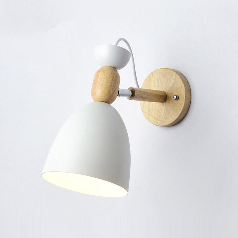 Moderna Macarons Nórdicos Macarons Swade Wall Malet Metal 1 Light Sponces en rosa y blanco