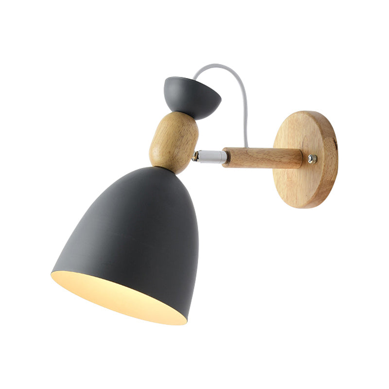 Moderna Macarons Nórdicos Macarons Swade Wall Malet Metal 1 Light Sponces en rosa y blanco