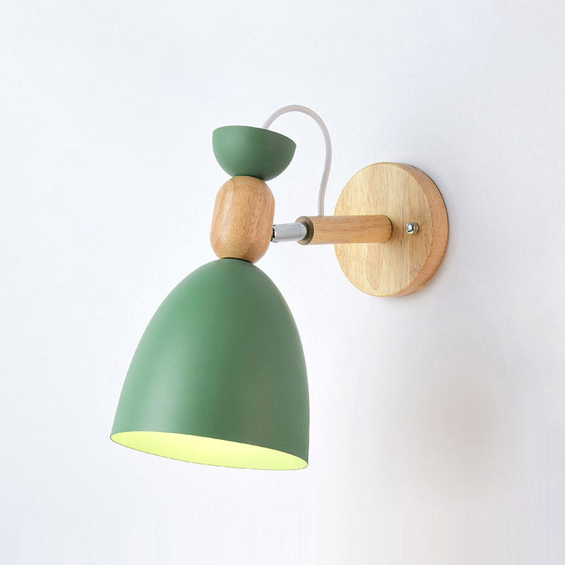 Moderna Macarons Nórdicos Macarons Swade Wall Malet Metal 1 Light Sponces en rosa y blanco