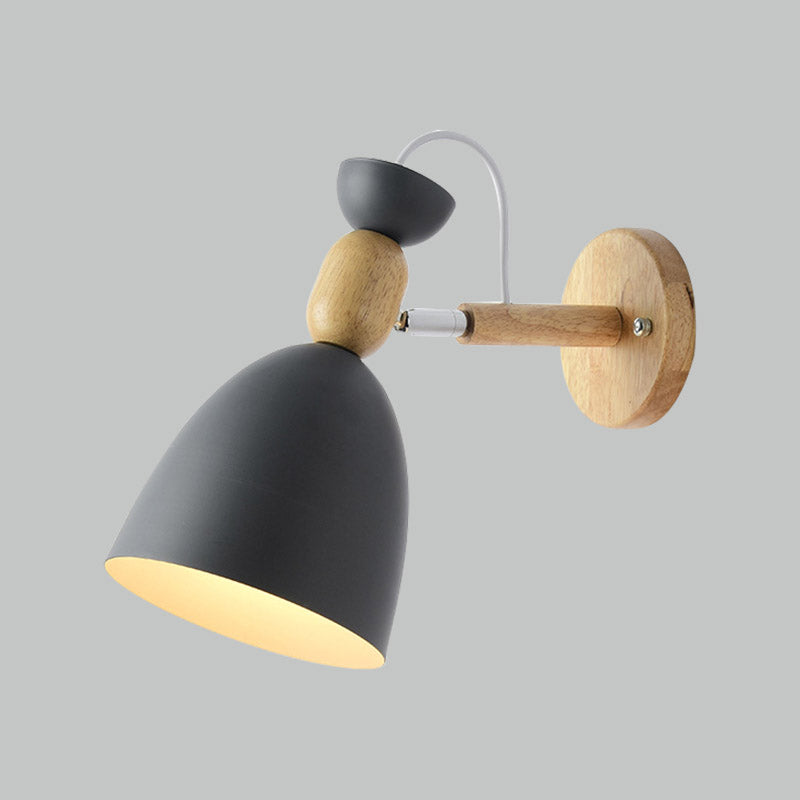 Moderna Macarons Nórdicos Macarons Swade Wall Malet Metal 1 Light Sponces en rosa y blanco