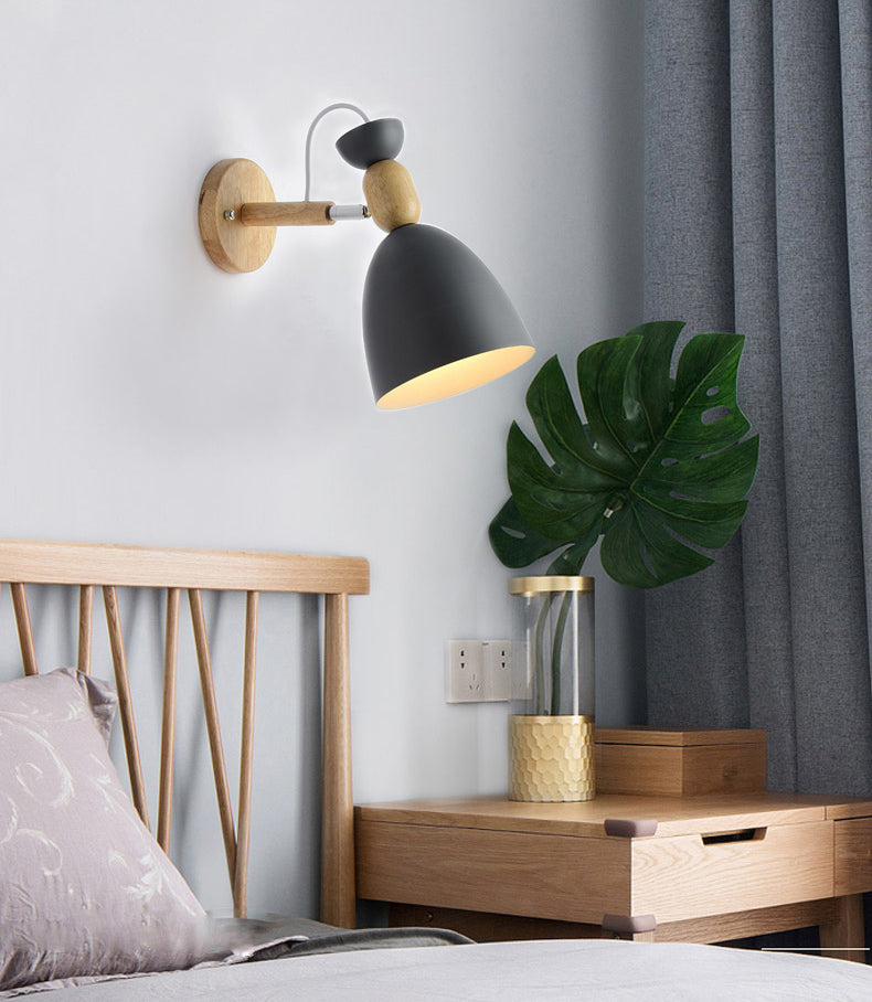 Moderna Macarons Nórdicos Macarons Swade Wall Malet Metal 1 Light Sponces en rosa y blanco