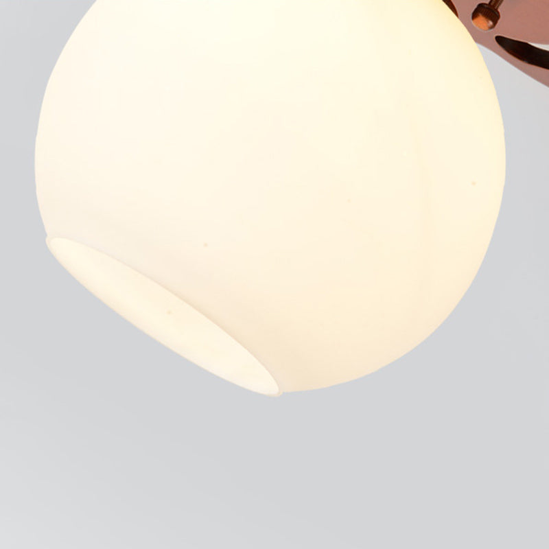 Plafonnier en verre marron de simplicité moderne, montage encastré en bois Golbe pour couloir