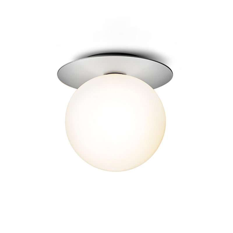 Lámpara de techo de cristal Globe, montaje empotrado de hierro forjado de estilo moderno y conciso para pasillo
