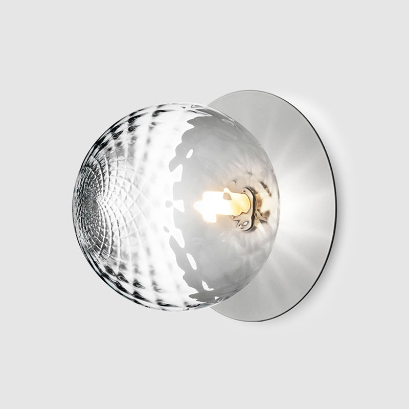 Lámpara de techo de cristal Globe, montaje empotrado de hierro forjado de estilo moderno y conciso para pasillo