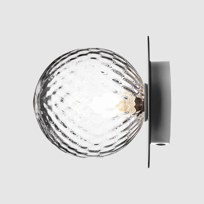 Lámpara de techo de cristal Globe, montaje empotrado de hierro forjado de estilo moderno y conciso para pasillo