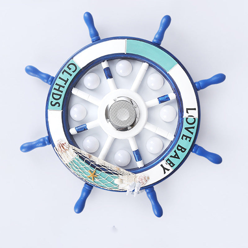 Plafonnier LED bleu en métal pour enfants, luminaire de plafond pour chambre d'enfant