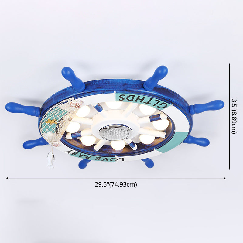 Plafonnier LED bleu en métal pour enfants, luminaire de plafond pour chambre d'enfant