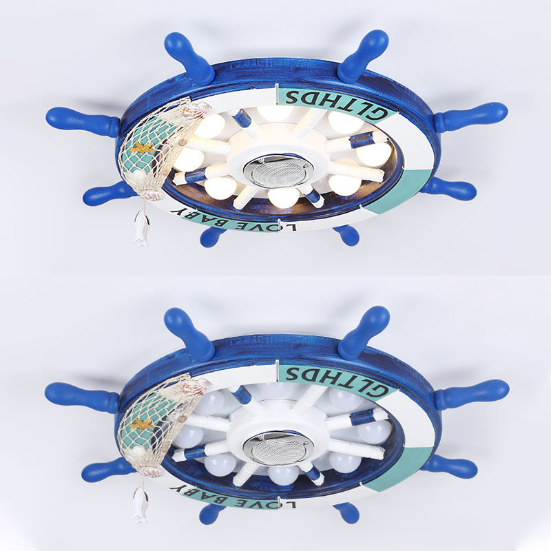 Plafonnier LED bleu en métal pour enfants, luminaire de plafond pour chambre d'enfant