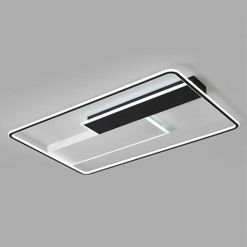 Minimalisme LED Metal Flush Light Black Flush Mount Ceiling Light for Living Room