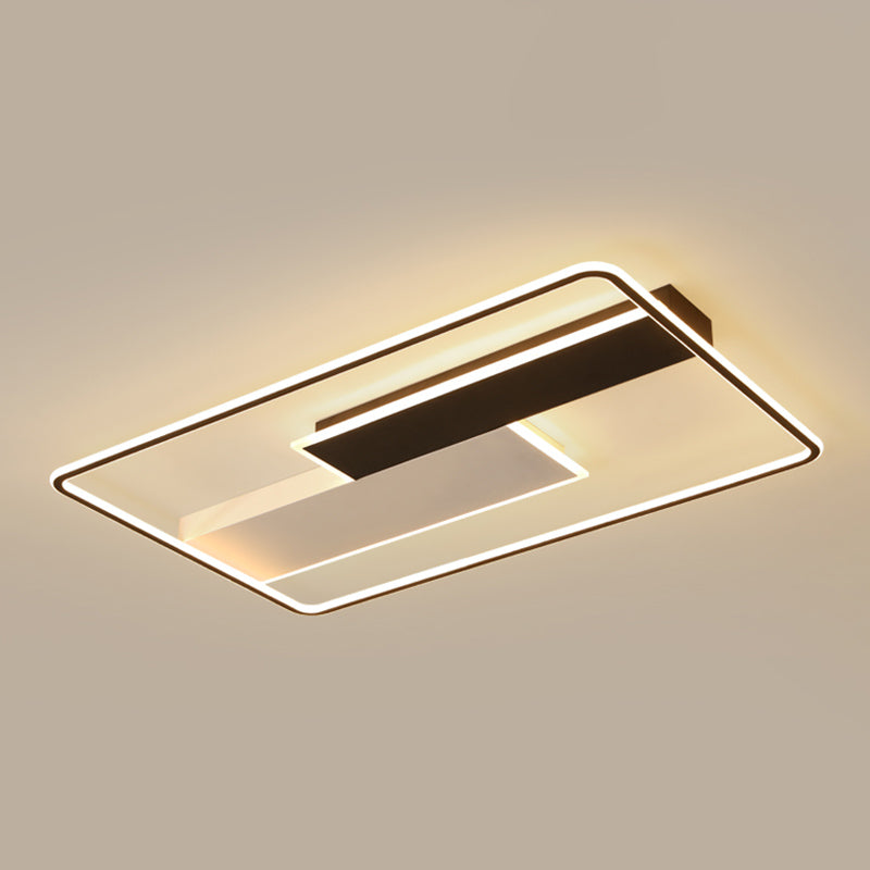 Minimalisme LED Metal Flush Light Black Flush Mount Ceiling Light for Living Room