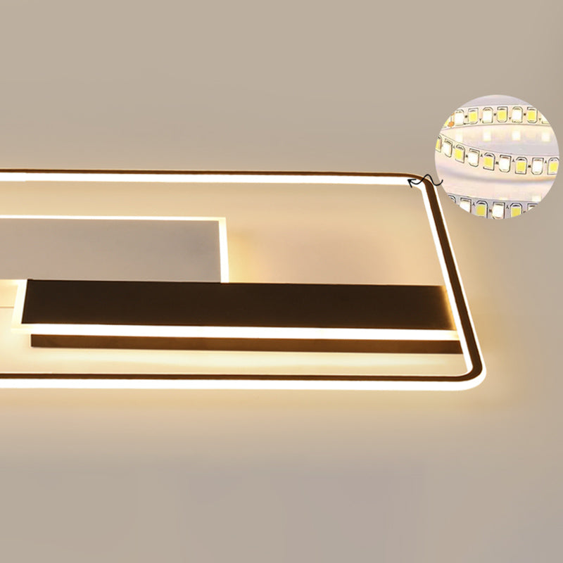 Minimalisme LED Metal Flush Light Black Flush Mount Ceiling Light for Living Room