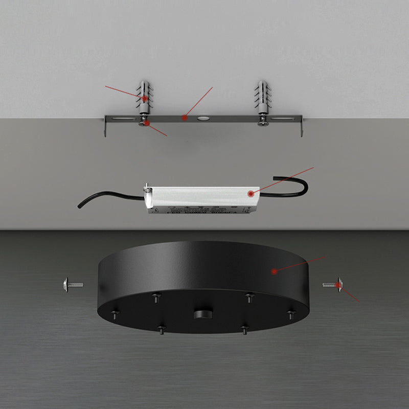 Minimalisme LED Metal Flush Light Black Flush Mount Ceiling Light for Living Room