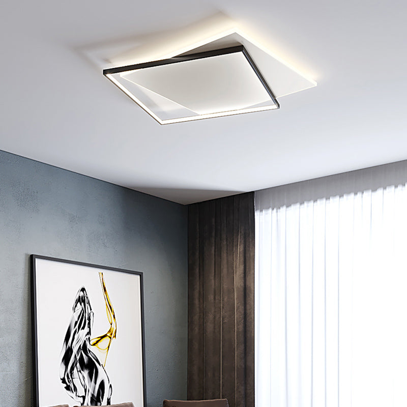 Moderne métal LED encastré luminaire salon géométrique plafond suspendu encastré