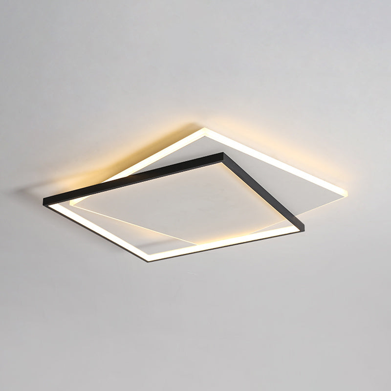 Moderne métal LED encastré luminaire salon géométrique plafond suspendu encastré