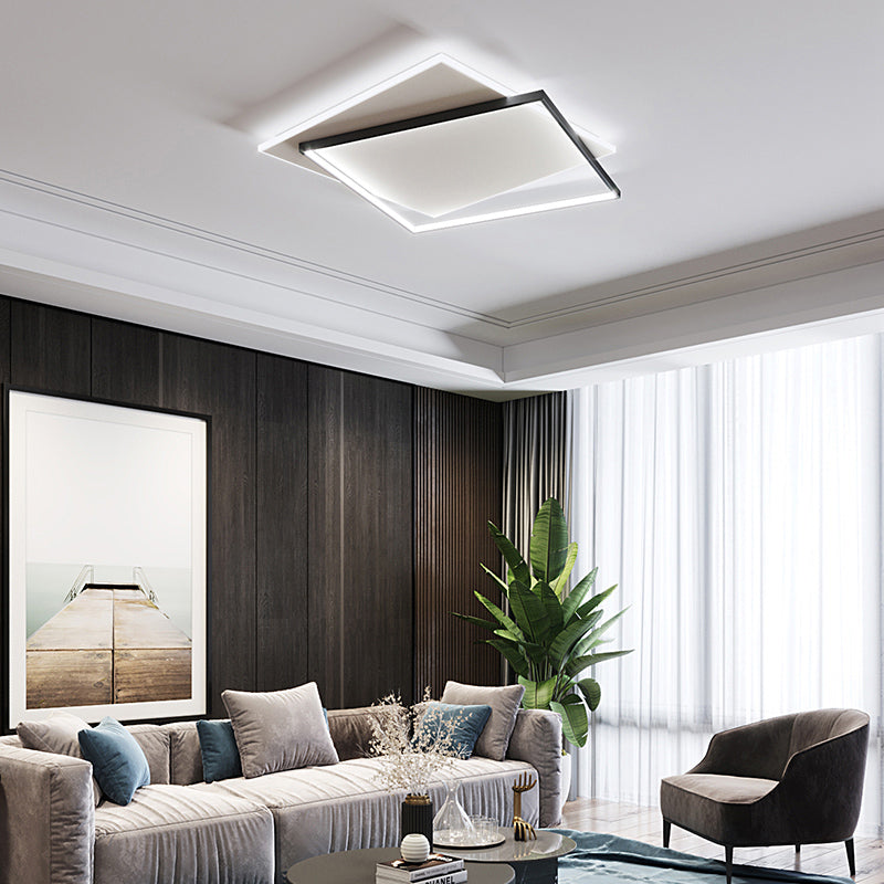 Moderne métal LED encastré luminaire salon géométrique plafond suspendu encastré