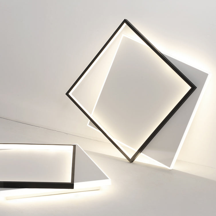 Moderne métal LED encastré luminaire salon géométrique plafond suspendu encastré