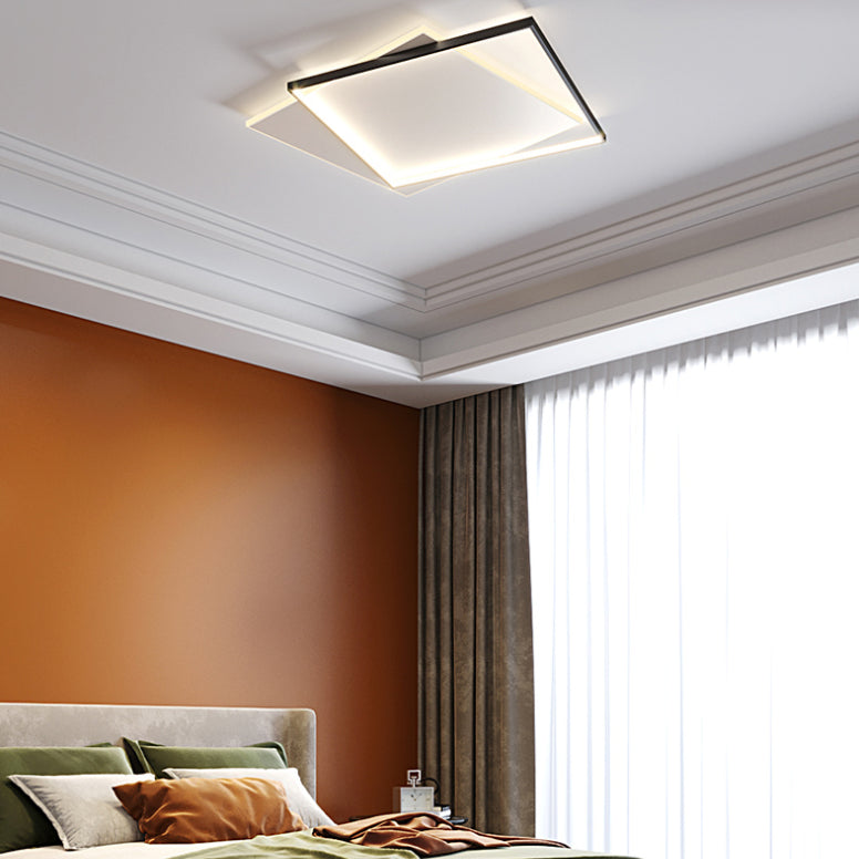 Moderne métal LED encastré luminaire salon géométrique plafond suspendu encastré