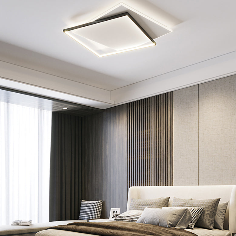 Moderne métal LED encastré luminaire salon géométrique plafond suspendu encastré