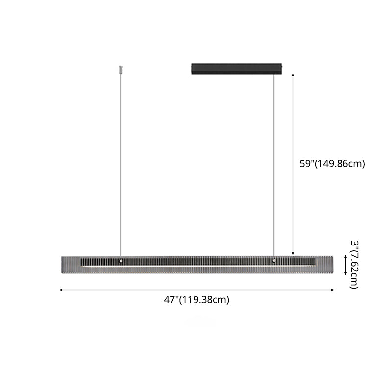 Dining Room Nordic Modern Island Light Fixture LED Linear Glass Pendant Light