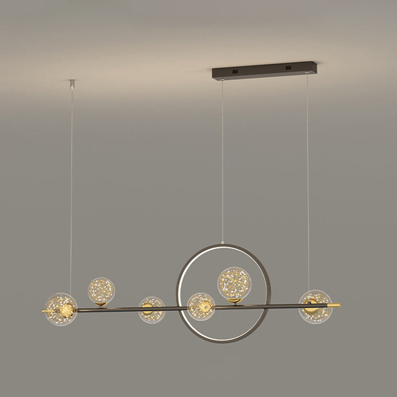 7 îlot de cuisine légère pendentif lustre linéaire Éclairage de l'île contemporaine