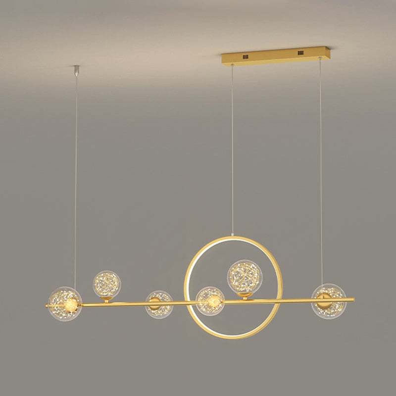 7 îlot de cuisine légère pendentif lustre linéaire Éclairage de l'île contemporaine