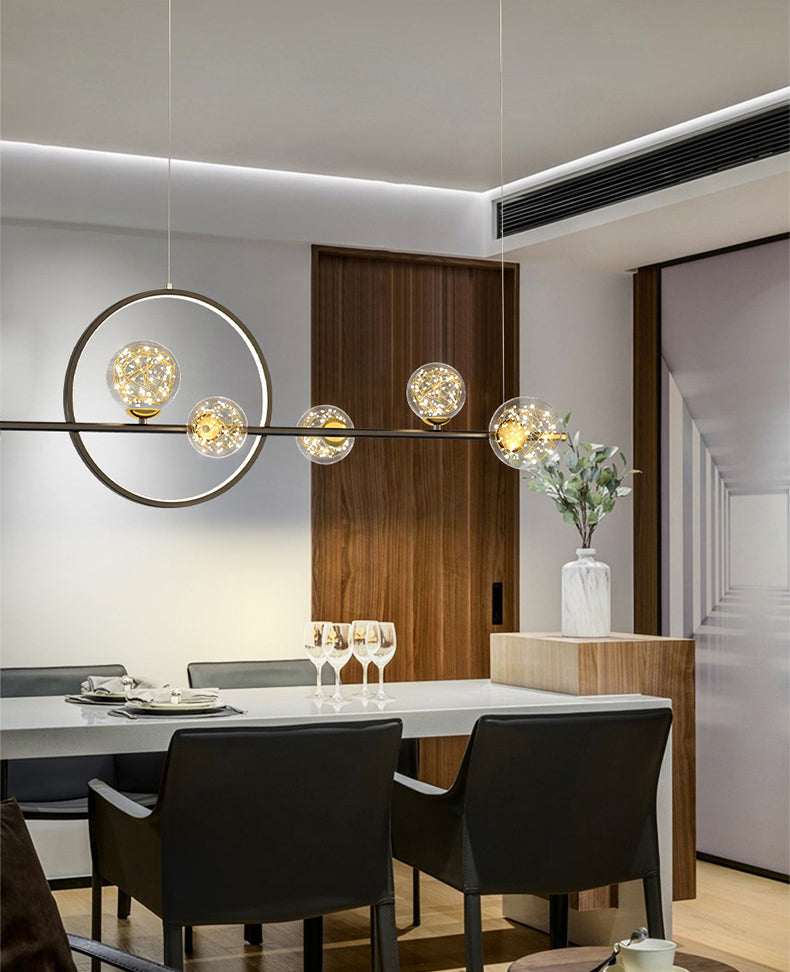7 Light Kitchen Island Pendant Linear Chandelier Contemporary Island Lighting