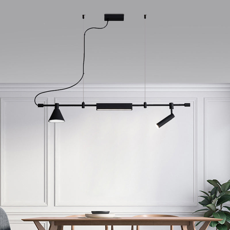 Lámpara de iluminación lineal de lámpara de araña colgante moderna luz colgante en negro