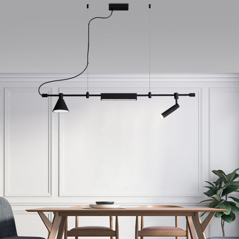 Lámpara de iluminación lineal de lámpara de araña colgante moderna luz colgante en negro