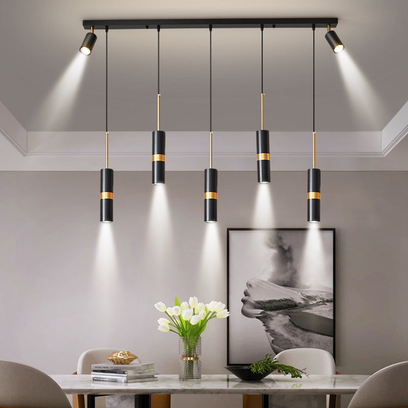 7 îlot de cuisine légère pendentif lustre linéaire Éclairage de l'île contemporaine