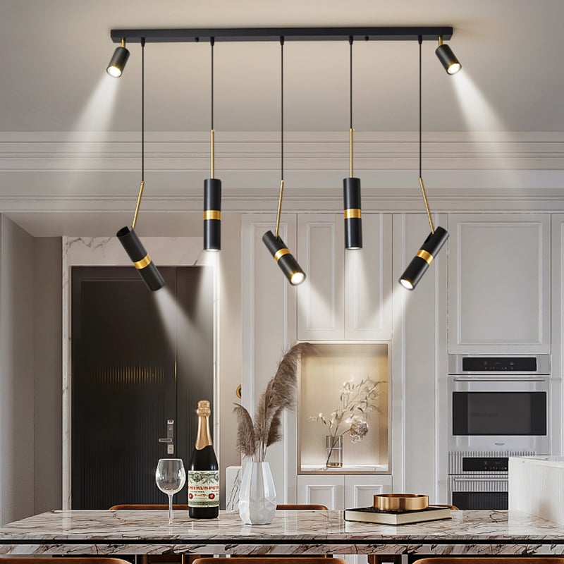 7 îlot de cuisine légère pendentif lustre linéaire Éclairage de l'île contemporaine