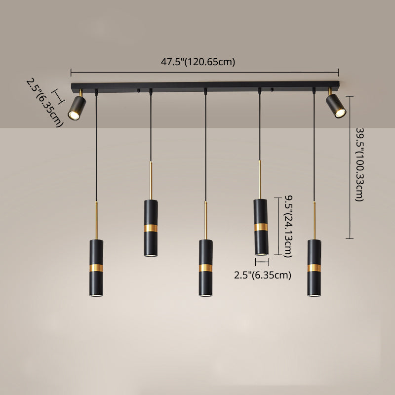 7 îlot de cuisine légère pendentif lustre linéaire Éclairage de l'île contemporaine