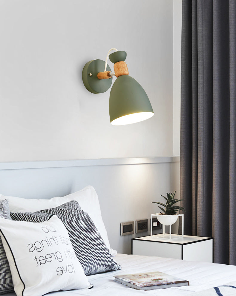 Geometric Shade Wall Lighting Modern Nordic Style Metal 1 Light Sconce Light in Green and White