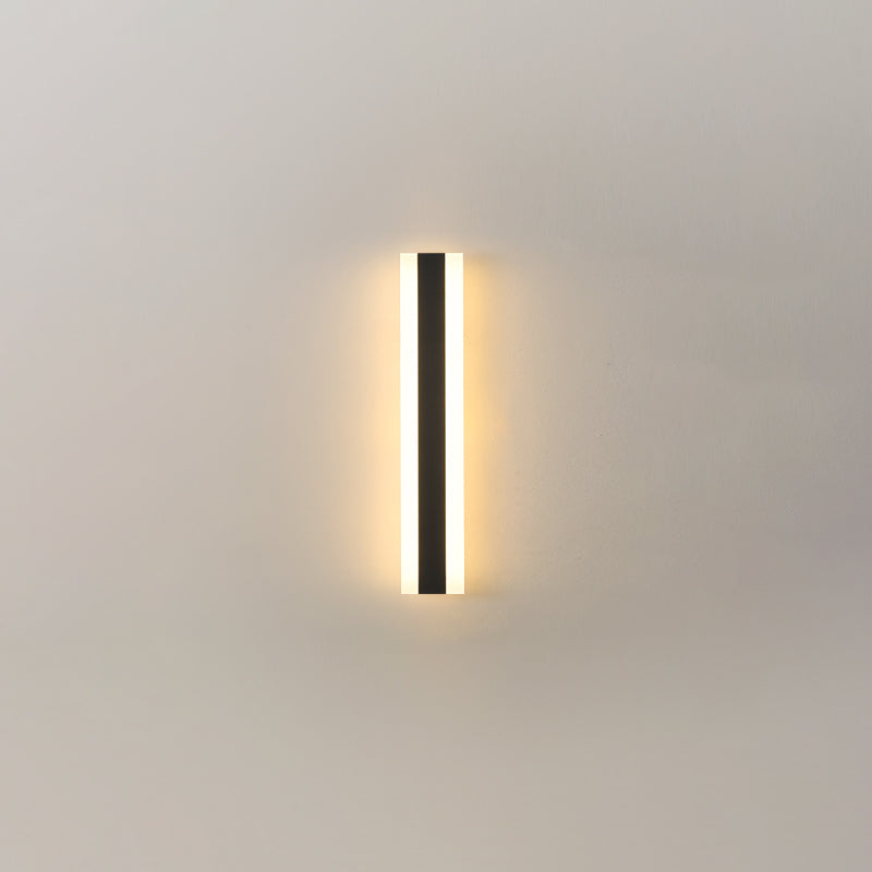 Iluminación de pared led de metal moderna negra al aire libre de 1 luces de pared de 1 luces