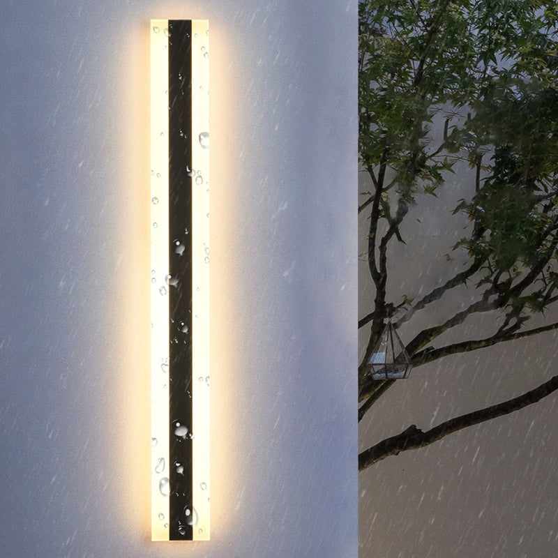 Iluminación de pared led de metal moderna negra al aire libre de 1 luces de pared de 1 luces